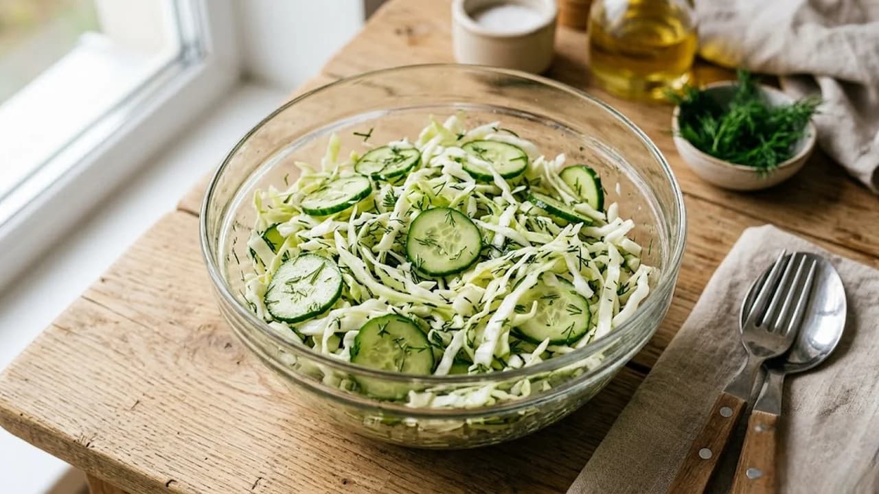 Салат из капусты с огурцом