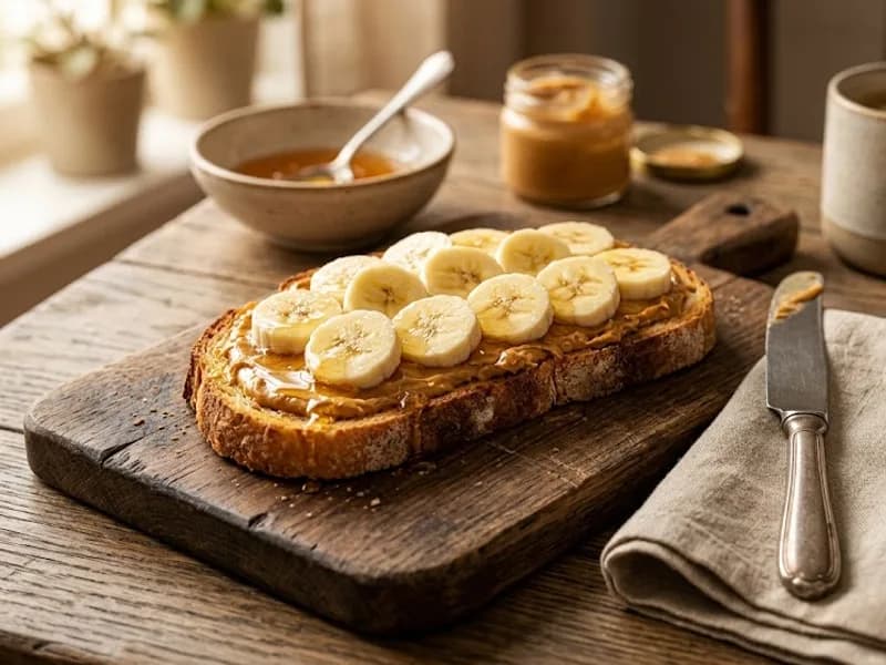 Тост с арахисовой пастой и бананом